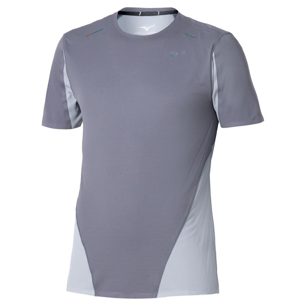 Mizuno Tech Light Dryaeroflow Short Sleeve Tee Odyssey Gray Homme TailleM